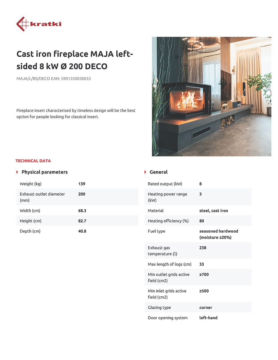 KRATKI MAJA/L/BS/DECO ΑΡΙΣΤΕΡΗ ΓΩΝΙΑ 8KW / 90-120m2 ΕΝΕΡΓΕΙΑΚΟ ΤΖΑΚΙ ΜΑΝΤΕΜΕΝΙΟ ΜΕ ΑΝΟΙΓΟΜΕΝΗ ΠΟΡΤΑ - Image 5