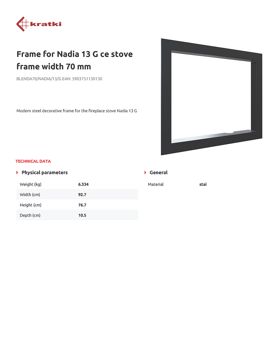 KRATKI BLENDA70/NADIA/13/G ΧΑΛΥΒΔΙΝΗ ΚΟΡΝΙΖΑ ΤΖΑΚΙΟΥ NADIA/13/G (78,7X62,7CM ΕΣΩΤΕΡΙΚΑ - 92,7X76,7CM ΕΞΩΤΕΡΙΚΑ) - Image 4