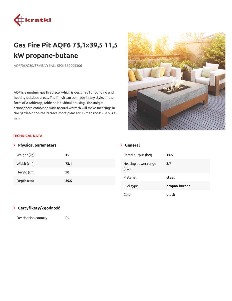 KRATKI AQF/06/G30/37MBAR 11,5KW ΣΟΜΠΑ ΘΕΡΜΑΣΤΡΑ ΓΚΑΖΙΟΥ (73,1X39,5CM) - Image 6