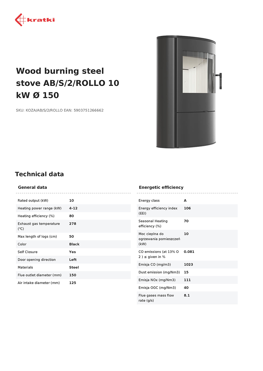 KRATKI ROLLO/2 10KW (70-90M2) ΕΝΕΡΓΕΙΑΚΗ ΣΟΜΠΑ ΞΥΛΟΥ ΑΠΟ ΧΑΛΥΒΑ ΜΕ ΛΕΥΚΑ ΚΕΡΑΜΙΚΑ TERMOTEC - Image 6