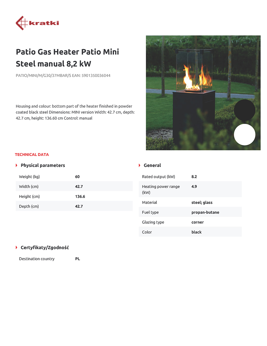 KRATKI PATIO/MINI/M/G30/37MBAR/S ΣΟΜΠΑ ΘΕΡΜΑΣΤΡΑ ΥΓΡΑΕΡΙΟΥ 7KW ΜΕ ΜΕΤΑΛΛΙΚΗ ΕΠΕΝΔΥΣΗ - Image 4