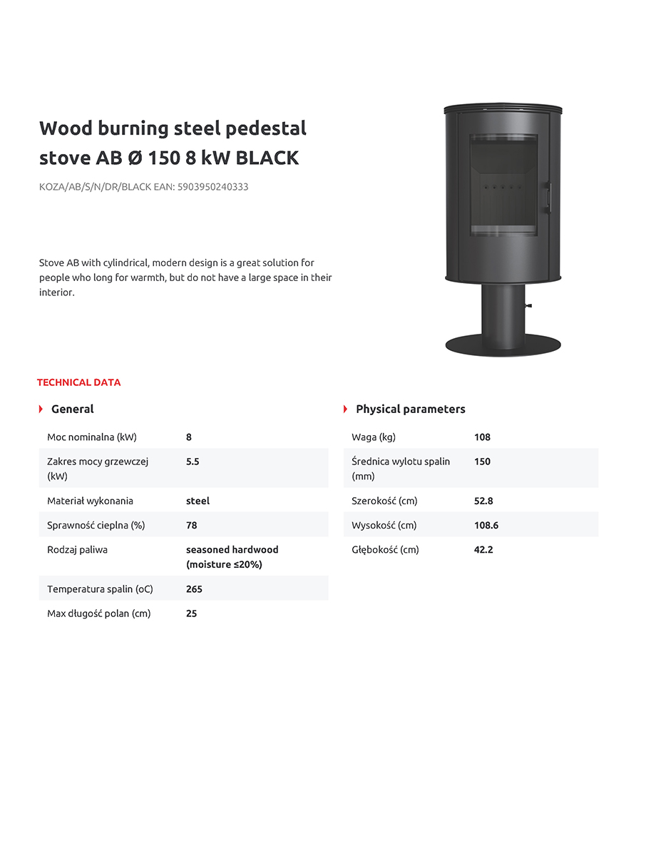 KRATKI KOZA/AB/S/N/DR/BLACK 8KW ECODESIGN (50-70M2) ΕΝΕΡΓΕΙΑΚΗ ΣΟΜΠΑ ΞΥΛΟΥ ΑΠΟ ΧΑΛΥΒΑ ΜΕ ΜΑΥΡΑ ΚΕΡΑΜΙΚΑ TERMOTEC - Image 5