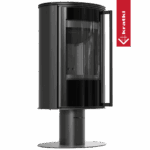 Χαλύβδινη σόμπα σε βάθρο KRATKI ERIK Ø 150 5,5 kW μαύρη thermotec - Image 3
