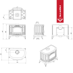 Μαντεμένια ξυλόσομπα KRATKI K9 ECO Ø 130 8 kW - Image 5
