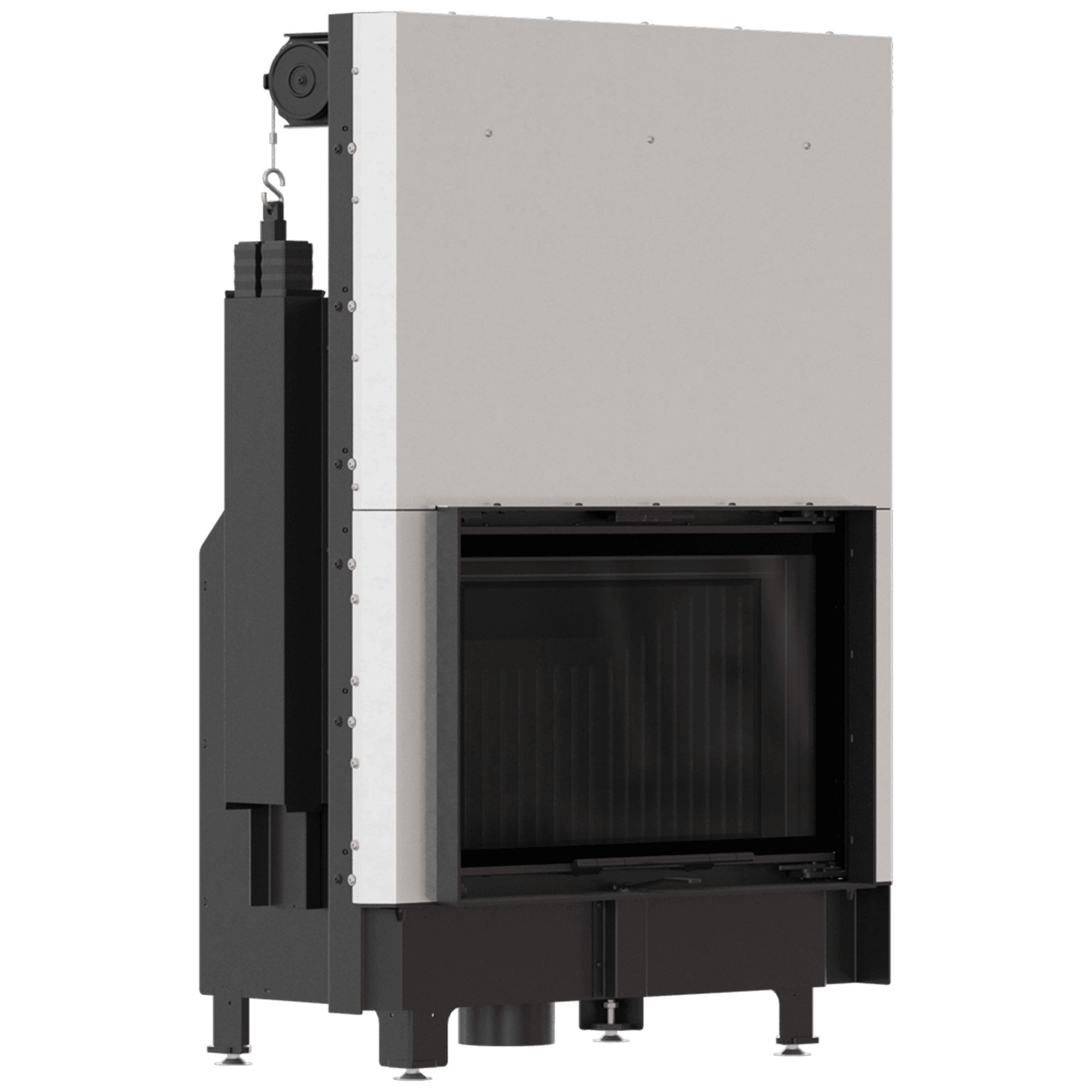 274771_01_zibi_g_eco_black_0000 Ενεργειακό τζάκι KRATKI ZIBI ECO 9,9 kW Ø 180 συρόμενη πόρτα, μαύρο thermotec - Image 1