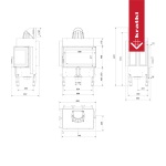 Τζάκι συσσώρευσης θερμότητας KRATKI NORRA δεξί 9,9 kW Ø 200 μαύρη επένδυση - Image 6